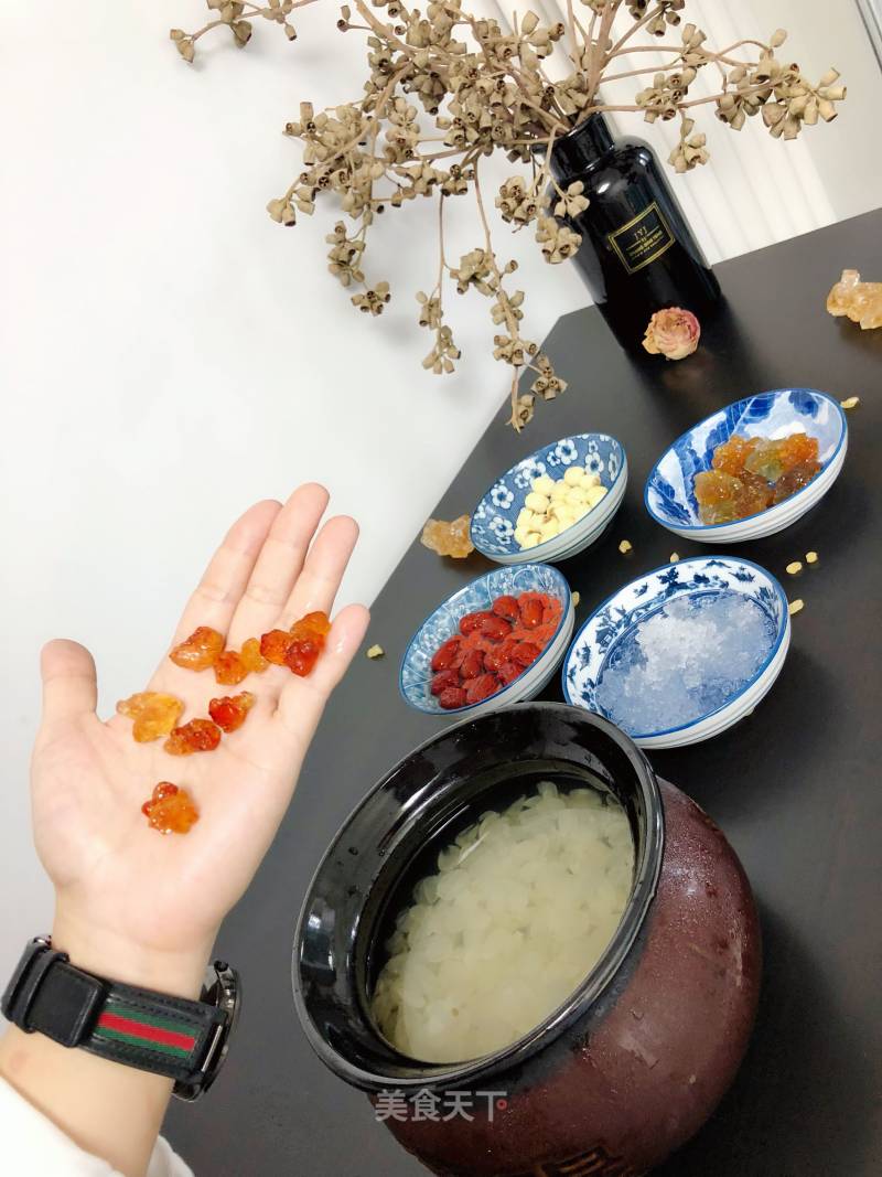 Peach Gum Snow Swallow Congee recipe