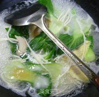 Noodle Soup with Egg Dumplings and Vegetables recipe