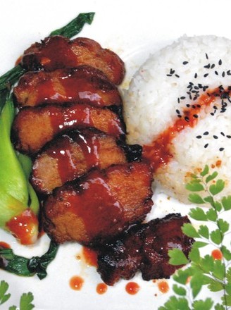 Barbecued Pork Rice with Honey Sauce recipe