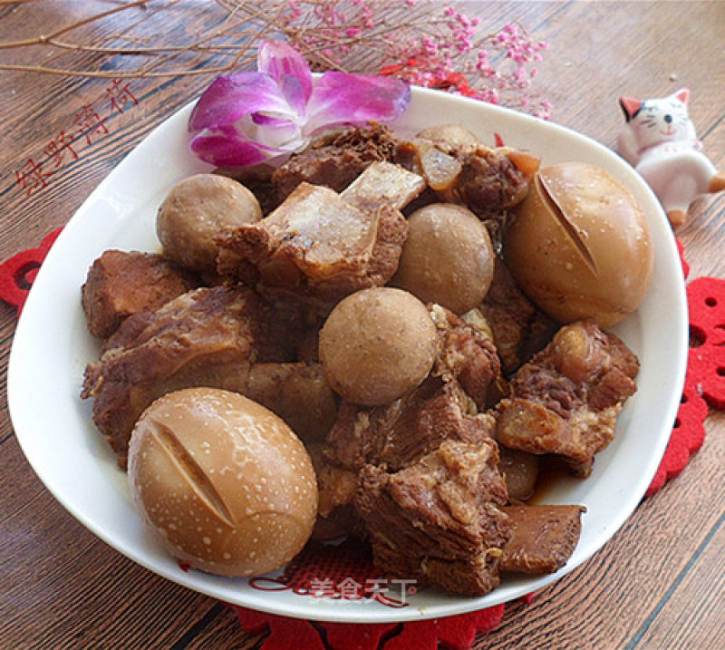 Stewed Pork Ribs with Mushrooms recipe