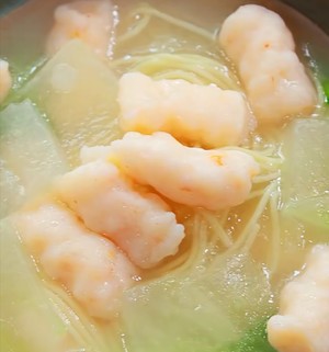 Help The Elder Daughter to Have A Nutritious Supper~shrimp Slippery Winter Melon Millet Noodles recipe