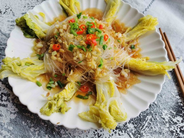 Steamed Baby Vegetables with Garlic Vermicelli recipe