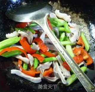 Stir-fried Pork Belly with Red Pepper and Asparagus recipe