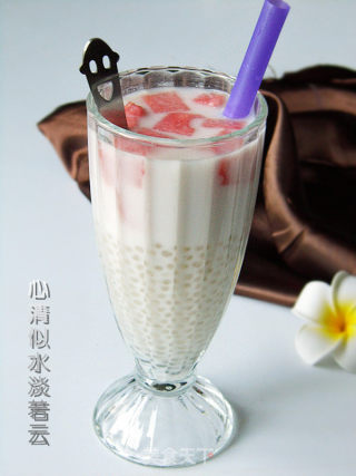 Watermelon Coconut Milk Sago recipe