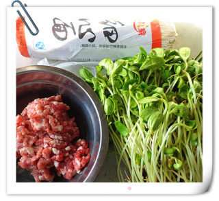 Bean Miao Minced Pork Noodle Soup recipe