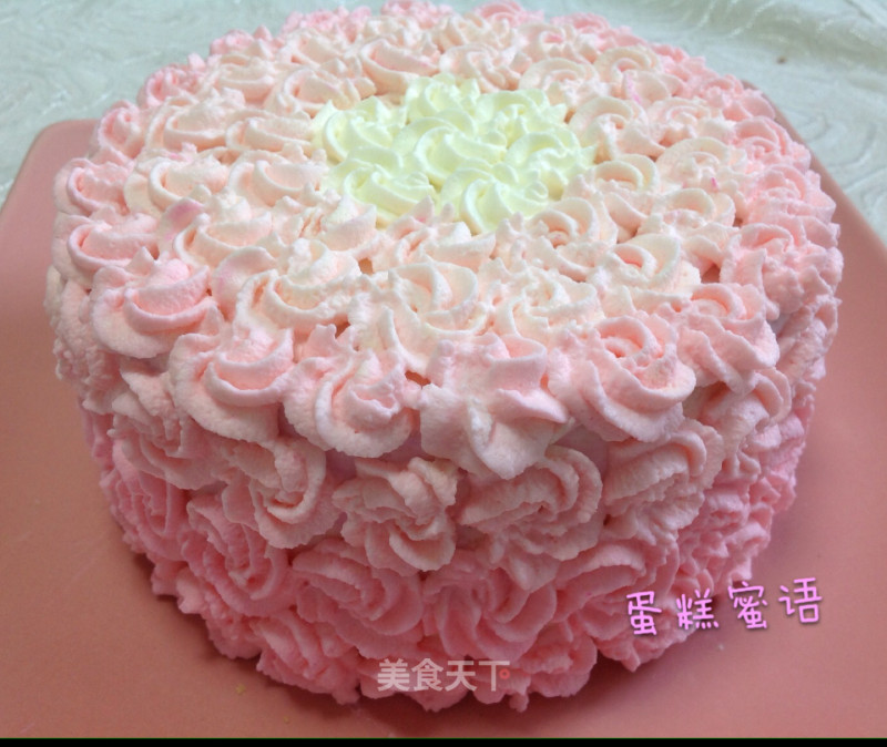 Gradient Rose Cream Cake recipe