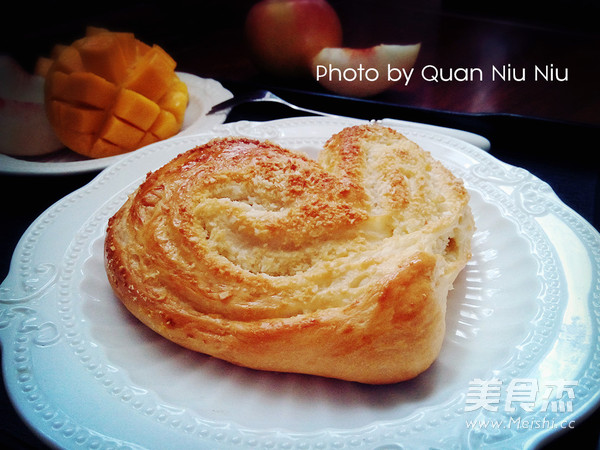 Coconut Heart Shaped Bread recipe