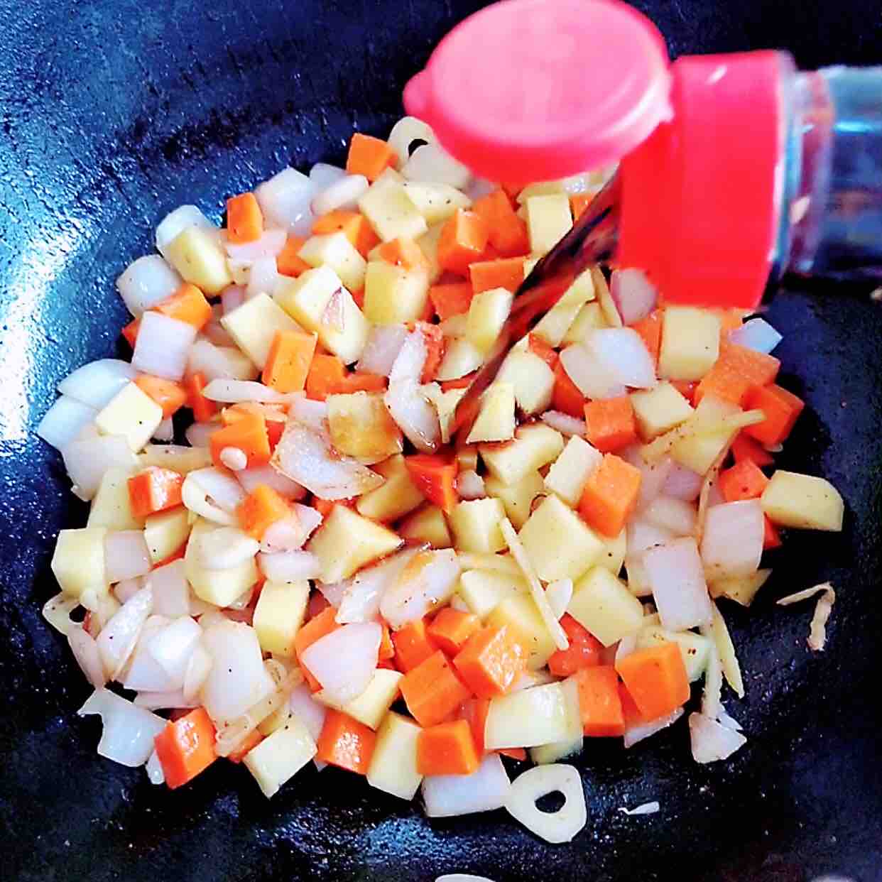 Pasta with Curry Shrimp and Fresh Vegetables recipe