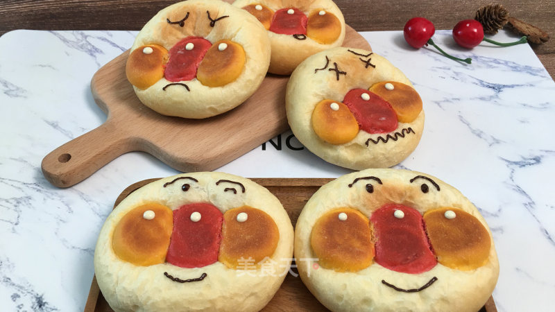 Japanese-style Red Bean Bread Anpanman, Cute in Shape, Simple to Make without Molds, Suitable for Family Practices. recipe