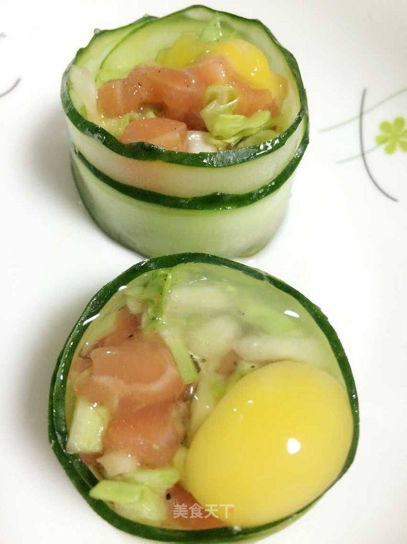 Tall Salmon Salad Bazhen Turtle Egg Cucumber Roll recipe