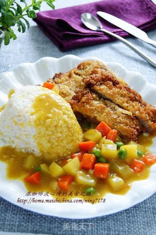 Homemade Kfc Relief Meal-golden Curry Pork Chop Rice recipe