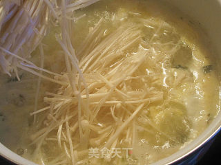 Enoki Mushroom and Cilantro Egg Drop Soup recipe