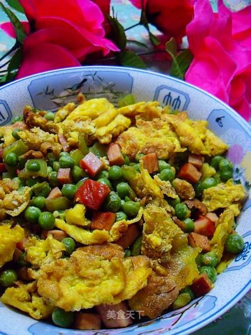 Scrambled Eggs with Peas and Rice-super Strong Affection