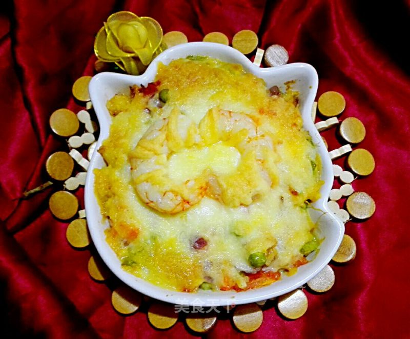 Vegetable Cheese Egg Baked Rice recipe