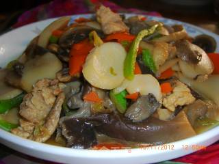 Stir-fried Mushrooms with Green Pepper recipe