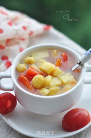 Sweet Potato Balls and Fruit Soup recipe