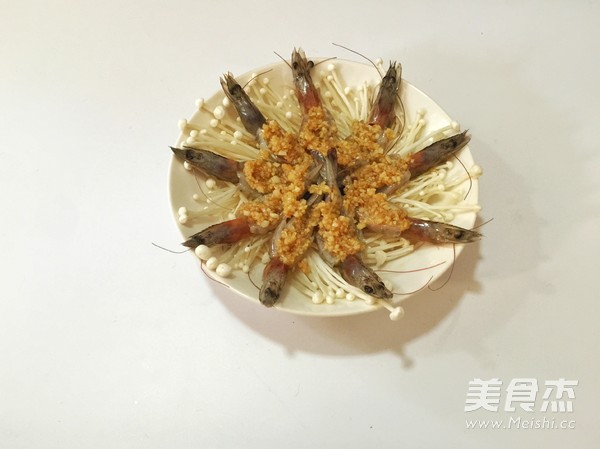 Enoki Mushroom Garlic Open Back Shrimp recipe