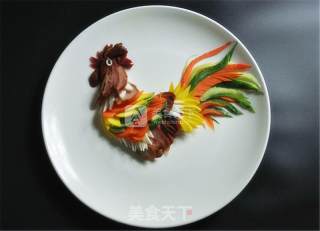 Rooster Announces Dawn Dinner Plate Painting recipe