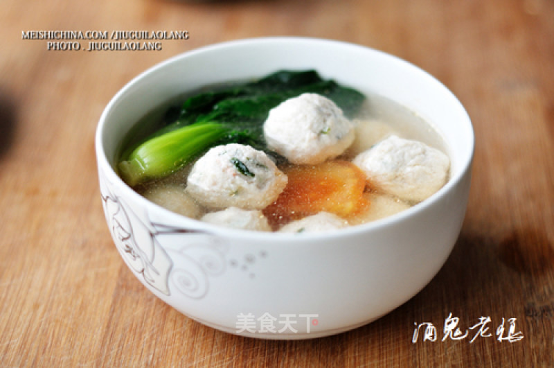 Shrimp and Chicken Meatball Soup