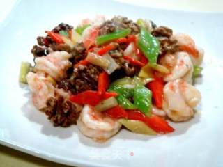 Spring Healthy Vegetable "peach and Shrimp Stir-fried" recipe