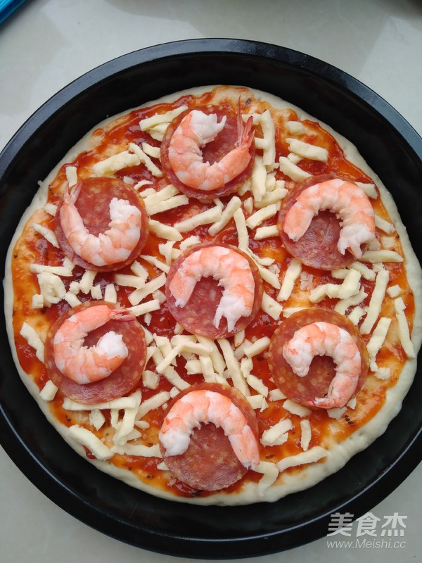 Salami Shrimp Pizza recipe