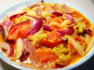 Stewed Cabbage with Onion and Tomato recipe