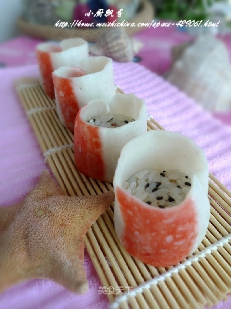 【flower Sushi】----crab Stick Sushi recipe