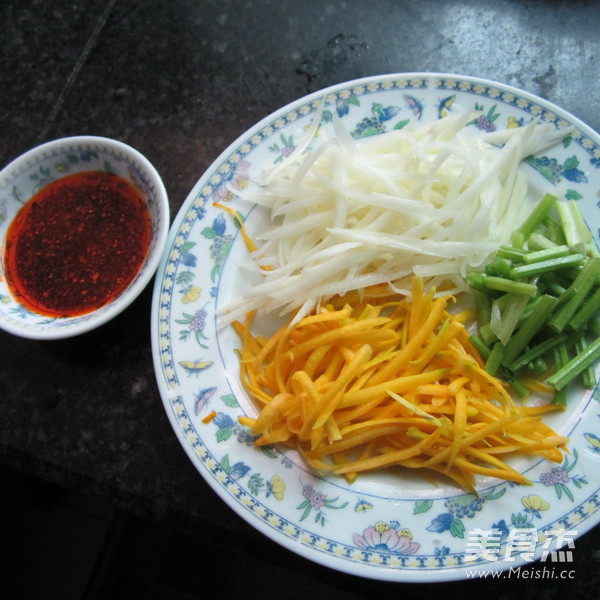 Tossed Potato and Pumpkin Shreds recipe