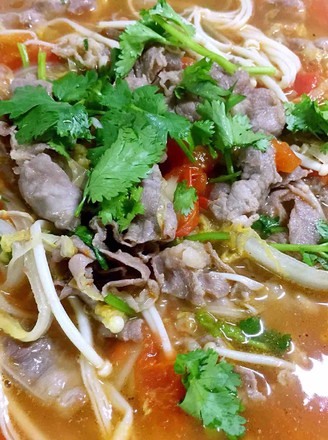 Beef Enoki Mushroom in Sour Soup recipe