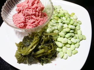 #春食野菜香# Stir-fried Minced Beef with Pickled Vegetables and Lima Beans recipe