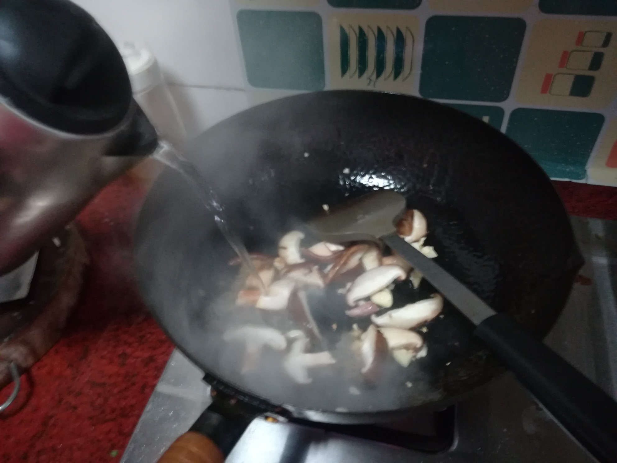 Mushroom Noodles with Meatballs recipe