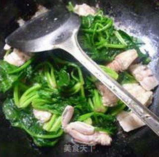 Stir-fried Spinach with Mantis Shrimp recipe