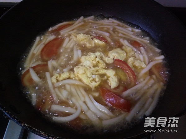 Tomato and Egg Soup Rice Cake recipe