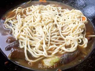 Braised Noodles with Spare Ribs and Eggplant recipe