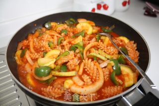 Korean Spicy Fried Squid Flower recipe