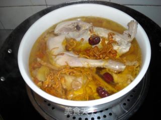 Steamed Chicken Soup with Cordyceps Flower recipe