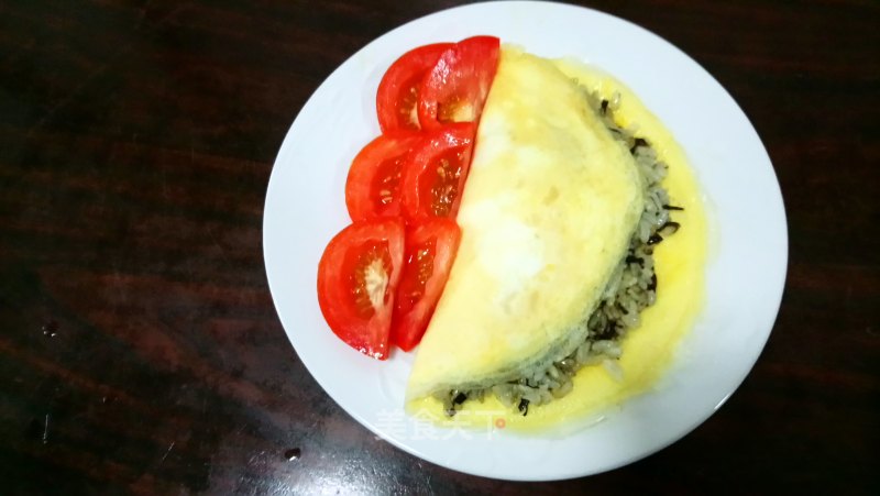 Canned Olive Vegetable Pearl Rice Omelet Rice recipe