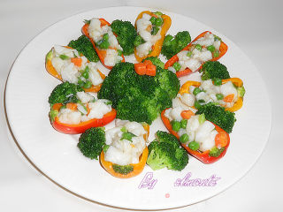 Orchid Fish Rice with Colored Pepper recipe