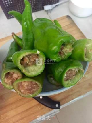 Stuffed Meat with Tiger Skin Peppers recipe