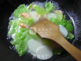 Jiangbai Shrimp, Cabbage and Rice Cake Soup recipe