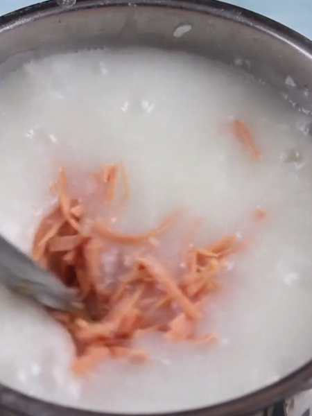 Congee with Preserved Egg and Ham recipe