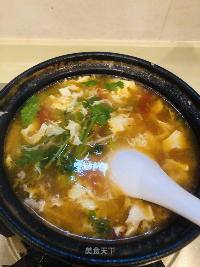 Tomato Egg Tofu Soup recipe