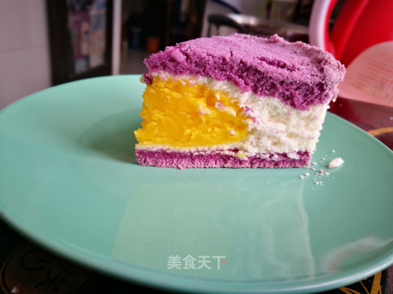 Purple Potato Sponge Cake with Custard Filling recipe