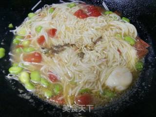 Tomato Bean Rice Egg Noodle recipe