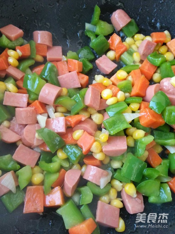 Green Pepper Corn Ham Sausage recipe