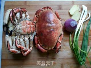 Stuffed Golden Crab with Ginger and Scallion recipe