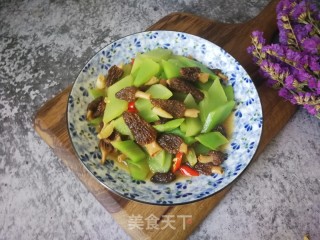 Stir-fried Lettuce with Morels recipe