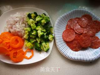Ham and Vegetable Pizza recipe