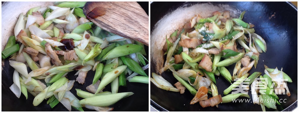 Stir-fried Pork Belly with Green Garlic recipe