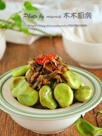Fried Edamame with Potherb Mustard